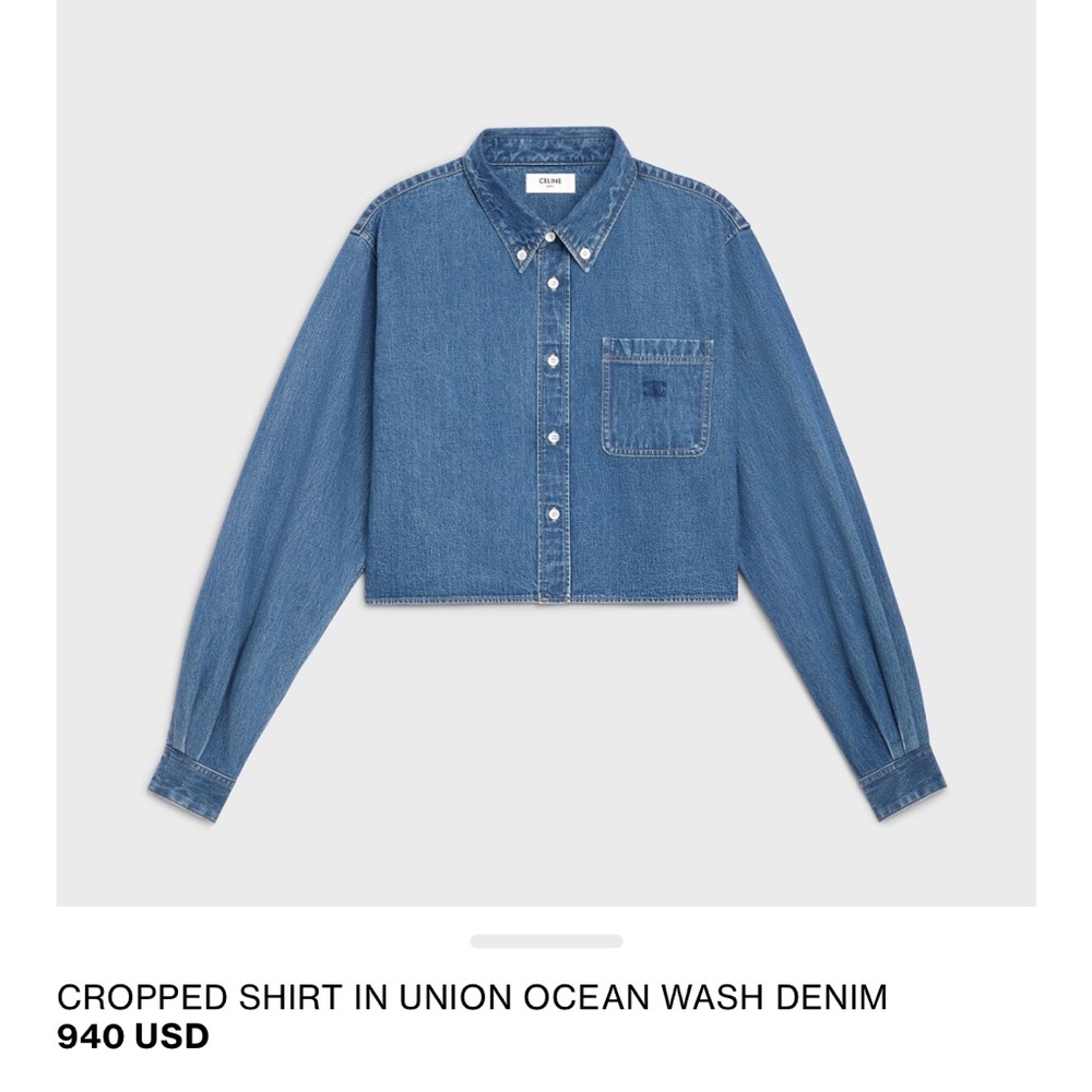 Celine Blue Denim cropped shirt